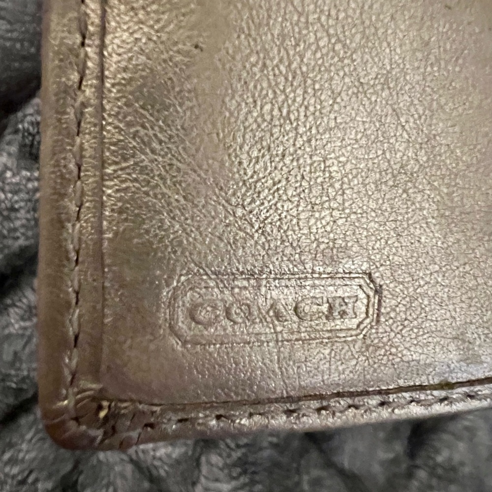 Coach Tan & Gold Canvas & Leather Trim Signature Wallet. - Picture 11 of 16